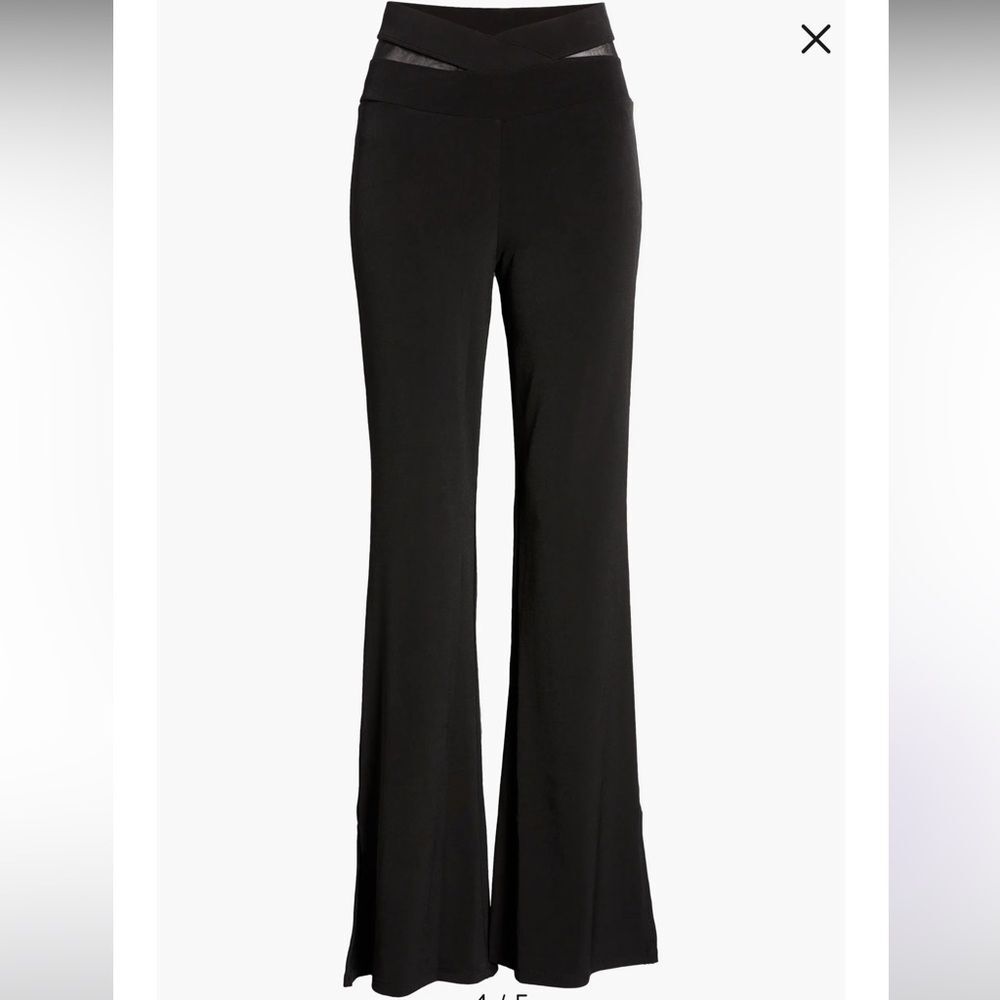 RIVER ISLAND Mesh Waistband Kick Flare Pants Black Size 10